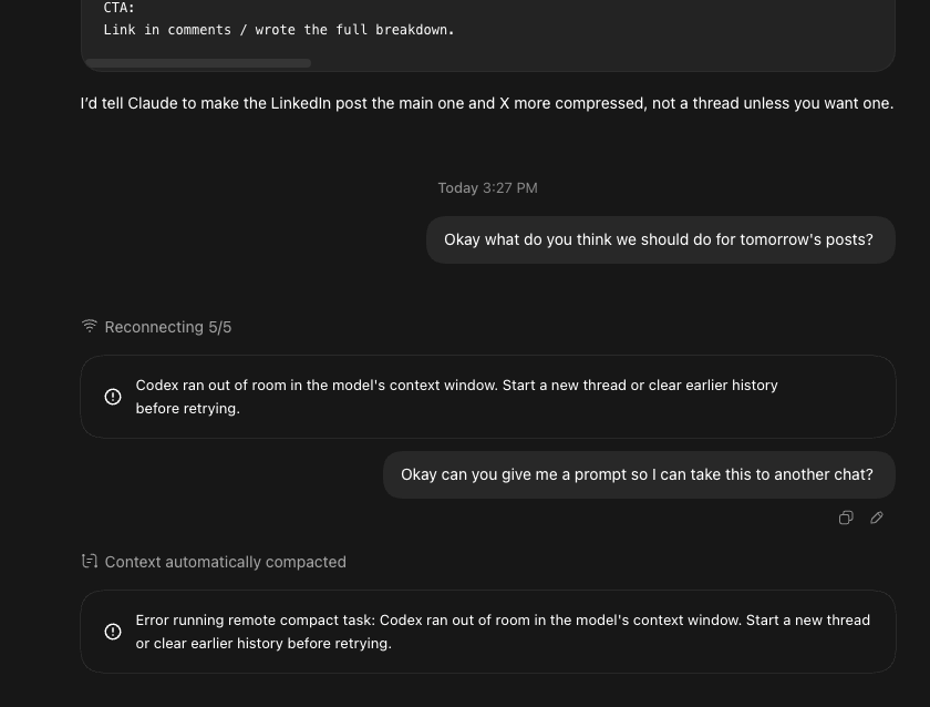 The context-window error that stopped my previous NickBuilds conversation