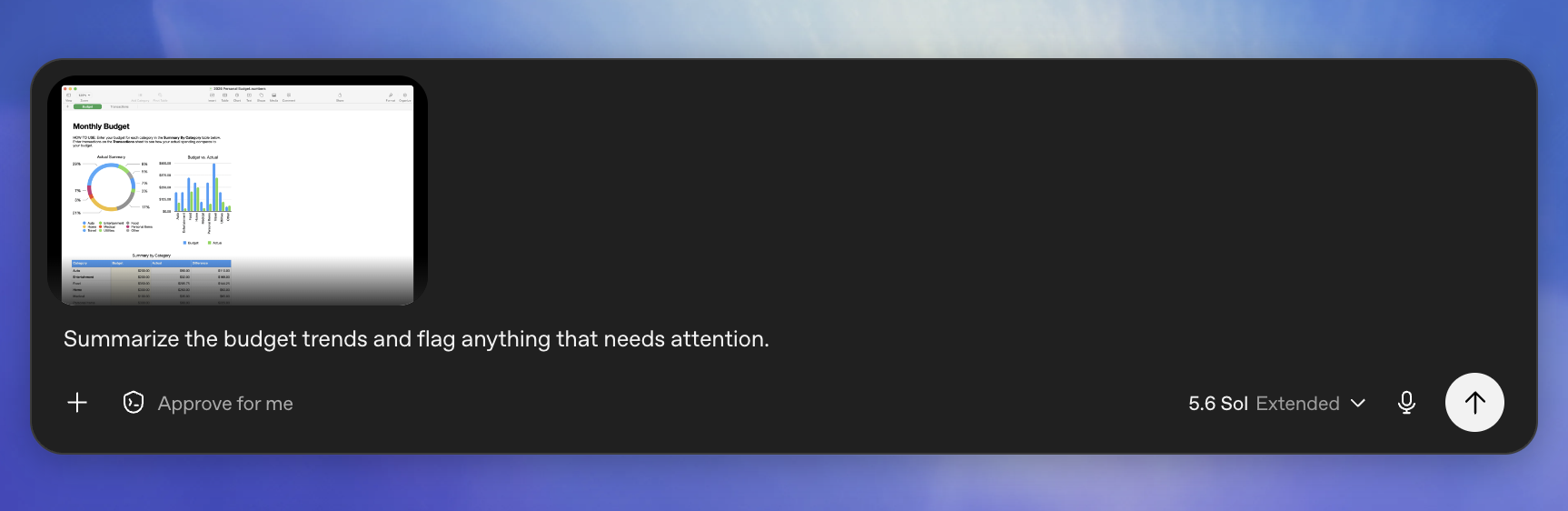 ChatGPT Appshots example showing a Mac app screenshot attached to a prompt