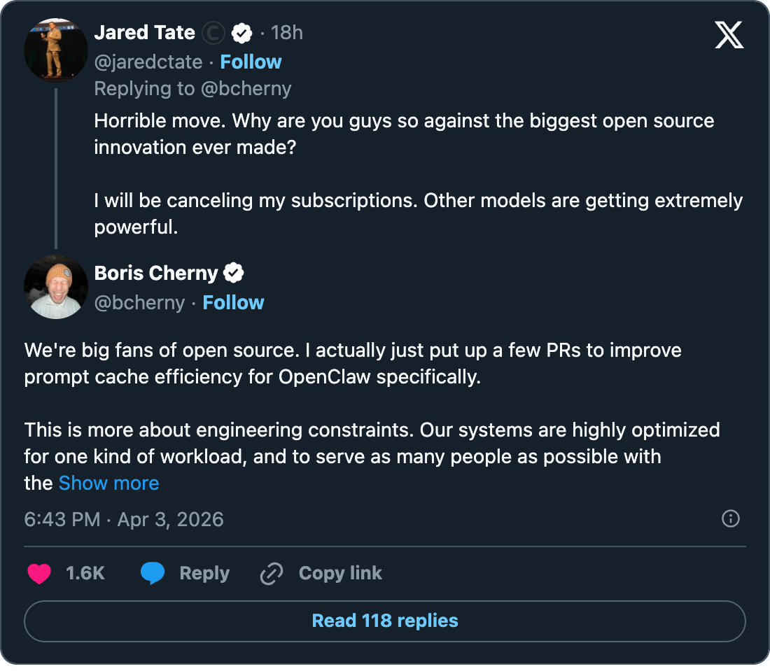 Boris Cherny explaining the engineering constraints behind the decision